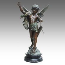 Figura Grande Estátua Cupido Decoração Escultura De Bronze Tpls-030 (J)